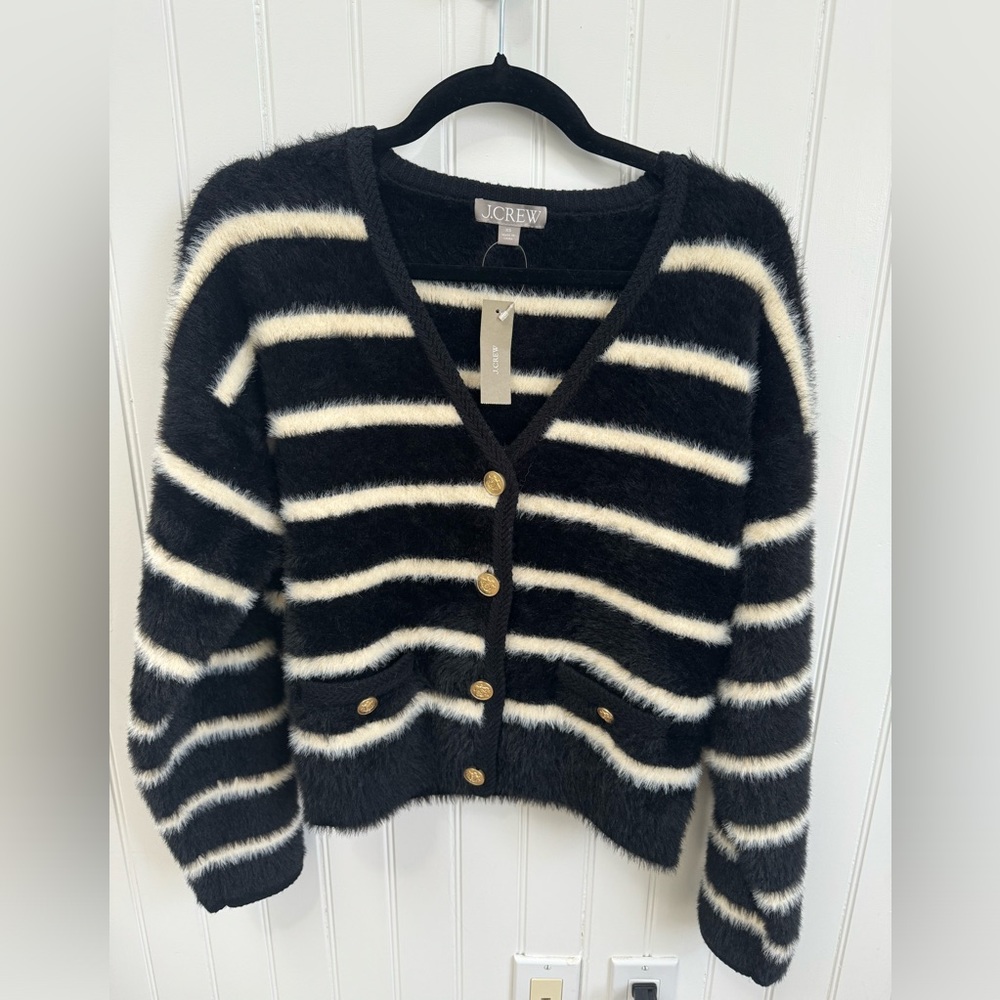 J.Crew Striped Sweater Lady Jacket (xs)